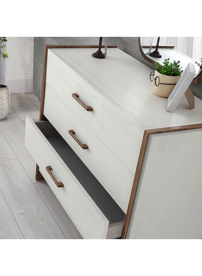 DANUBE HOME Gordion Dresser with Mirror Durable Vanity Table Dressing Makeup Desk with Storage Modern Design Bedroom Furnitures L 100 x W 42.5 x H 82 cm Light Cream  - Image 3