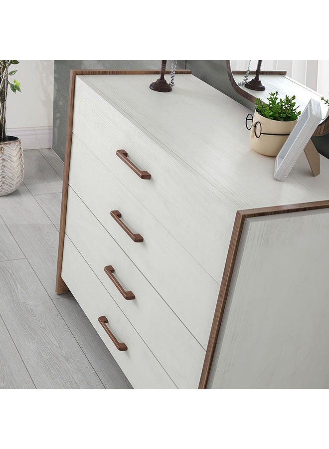 DANUBE HOME Gordion Dresser with Mirror Durable Vanity Table Dressing Makeup Desk with Storage Modern Design Bedroom Furnitures L 100 x W 42.5 x H 82 cm Light Cream  - Image 2