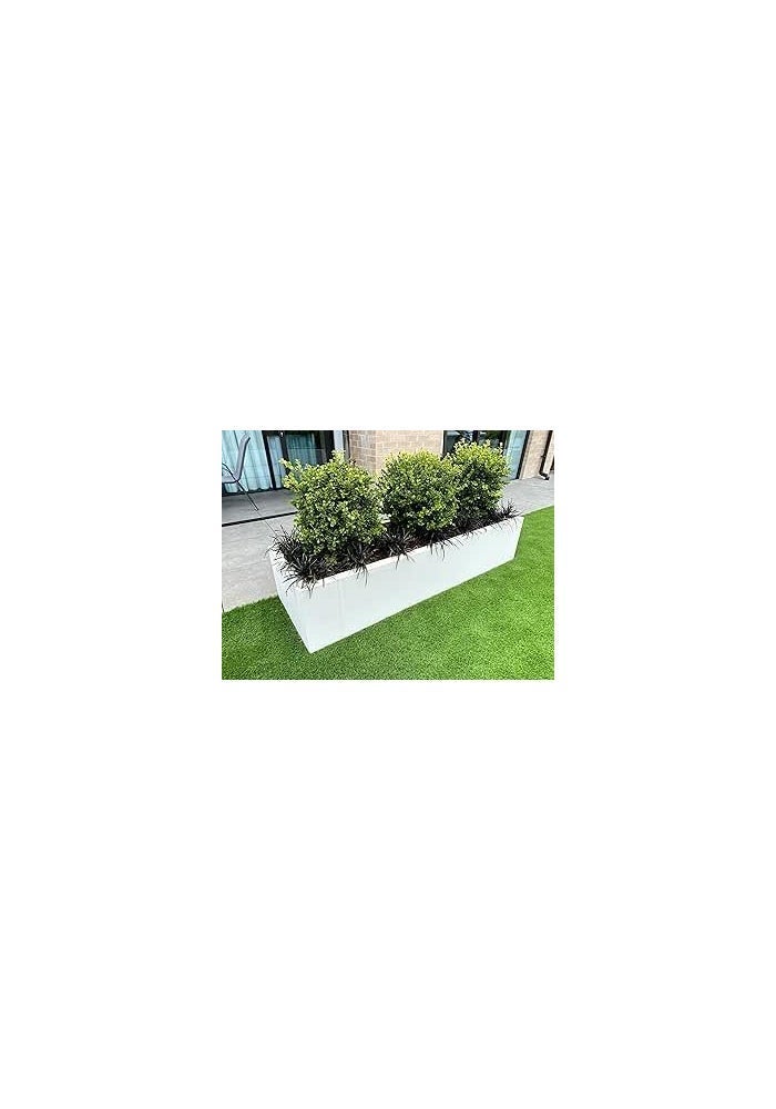GRP Rectangular White Planter Pot for Indoor and Outdoor Plants - 90x30x30 cm - Image 2