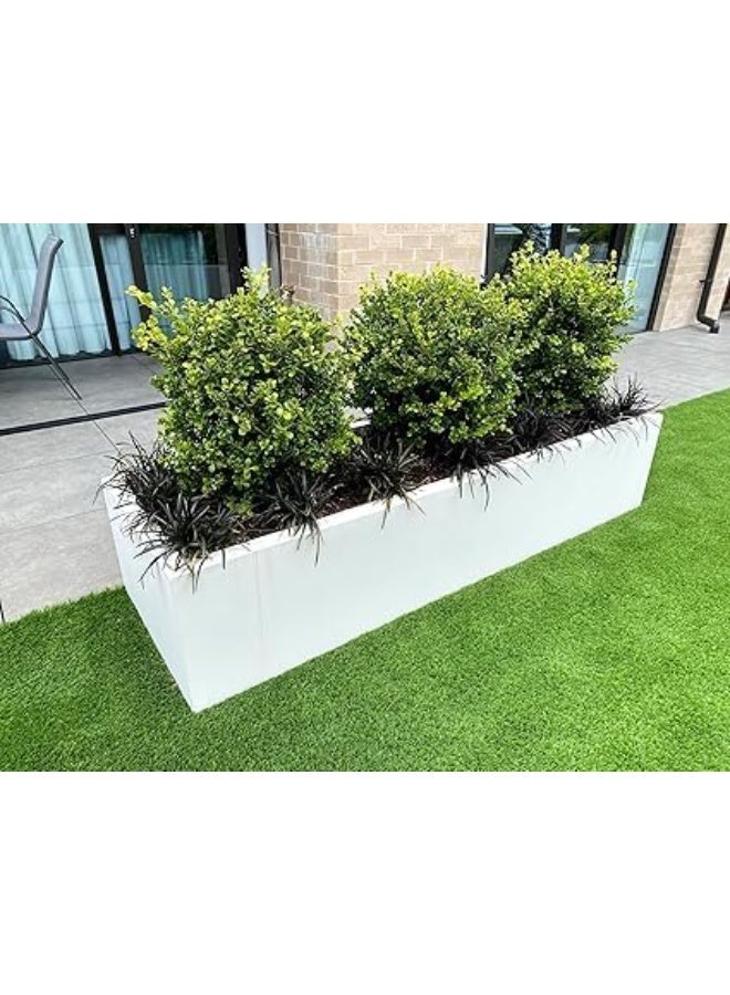 GRP Rectangular White Planter Pot for Indoor and Outdoor Plants - 90x30x30 cm - Image 1