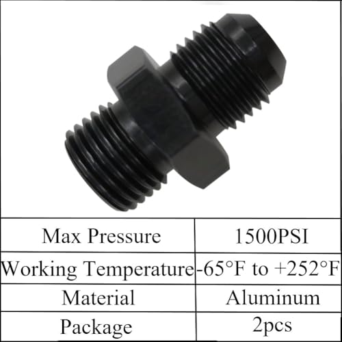 YSIL 6AN Male Flare to 6AN ORB Fitting Adapter O-ring BOSS Fuel Pump Rail Connector Aluminum Black 2PCS - Image 4