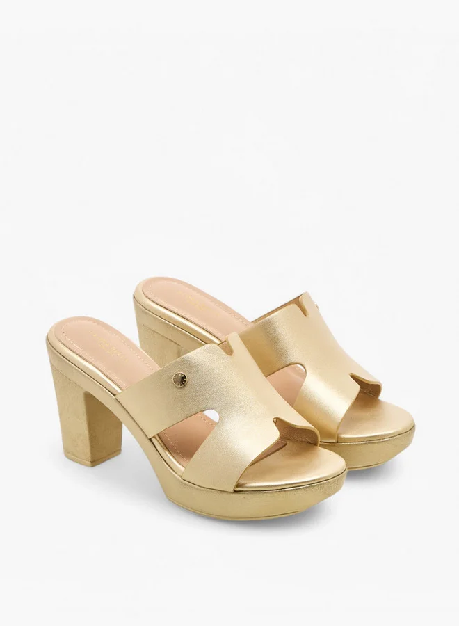 فلورا بيلا من شو إكسبرس Cut Out Detail Slip-On Sandals with Platform Heels