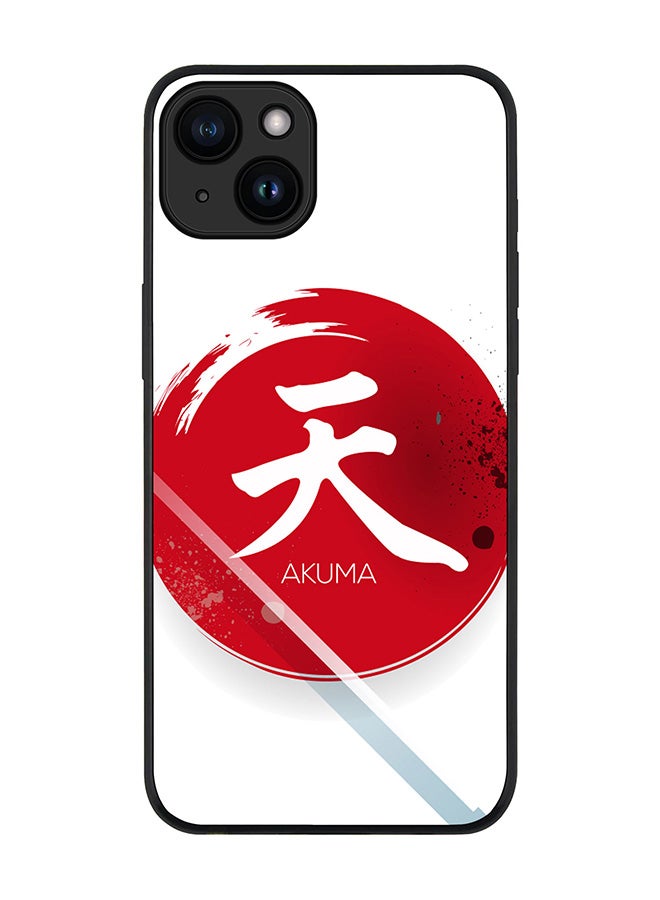 Stylizedd Cover for iPhone 15 Plus Case Rugged Black Slim fit Soft Flexible Anti Drop TPU Gel Thin Protective Phone Cases - I Am Akuma - Image 1