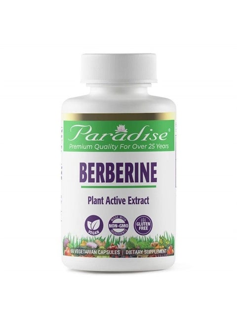 Berberine Plant Active Extract, Vegan, Non GMO, Gluten Free, 60 Vegetarian Capsules