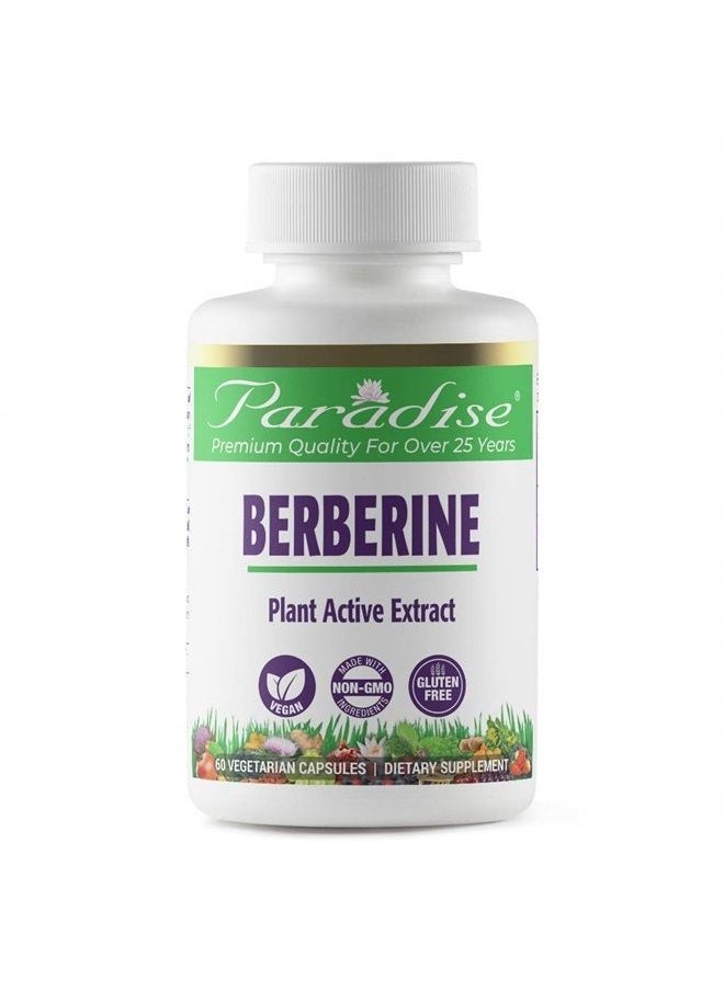 Paradise Herbs - Berberine Plant Active Extract, Vegan, Non GMO, Gluten Free, 60 Vegetarian Capsules - Image 1