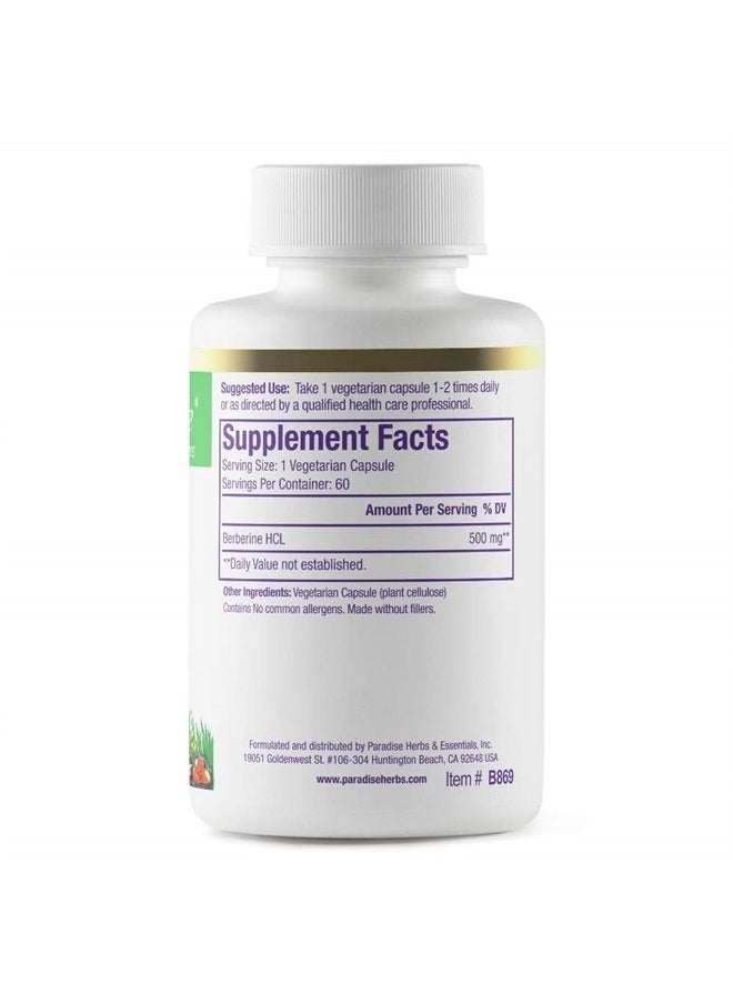 Paradise Herbs - Berberine Plant Active Extract, Vegan, Non GMO, Gluten Free, 60 Vegetarian Capsules - Image 1