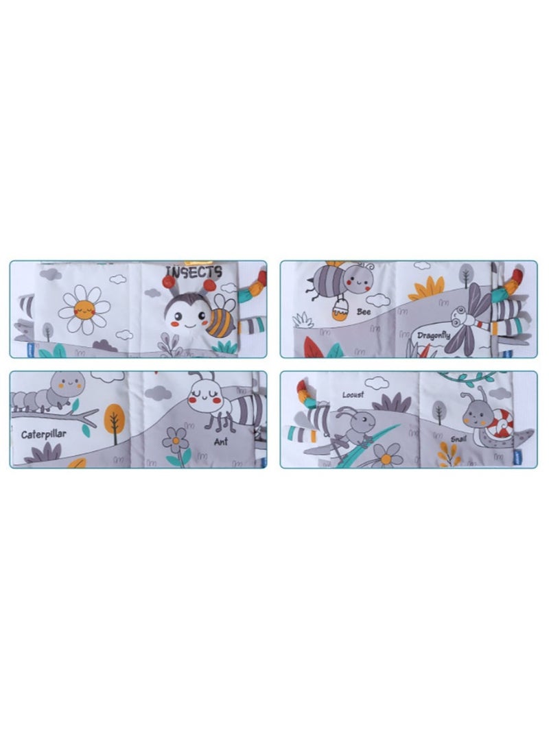 جينغكي كتاب قماشي على شكل ذيل حيوان للأطفال، كتاب ألعاب تعليمي مقاوم للتمزق، كتاب قماشي للأطفال، كتاب ألعاب تعليمي مبكر، ذيل نحلة - Image 2