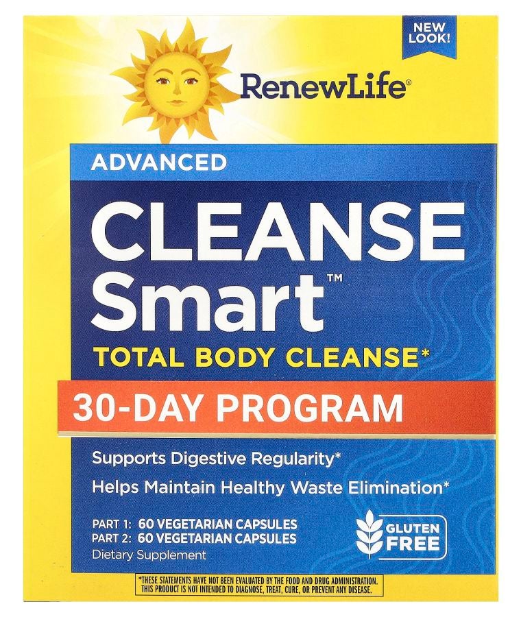 Renew Life Cleanse Smart™ Total Body Cleanse 2 Bottles 60 Vegetarian Capsules Each