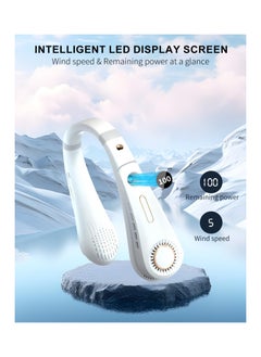 SYOSI Neck Fan, 5 Speeds Bladeless Fan Wearable Fan Foldable Cooling Fan Hands-Free Fan with LED Display Lightweight Neck Fan Adjustable Wind Direction Hands Free Neck Fan for Men Women Travel Outdoor  - Image 3