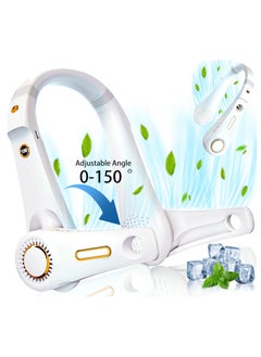 SYOSI Neck Fan, 5 Speeds Bladeless Fan Wearable Fan Foldable Cooling Fan Hands-Free Fan with LED Display Lightweight Neck Fan Adjustable Wind Direction Hands Free Neck Fan for Men Women Travel Outdoor  - Image 1