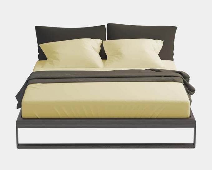500TC SUPER SOFT ELEGANT COLORS FITTED BEDSHEET 100 EGYPTIAN COTTON IVORY KING SIZE 72 X 78 4 TO 10 INCH MATRESS 12 DROP WITH 2 PEICE PILLOW COVER SIZE18X28