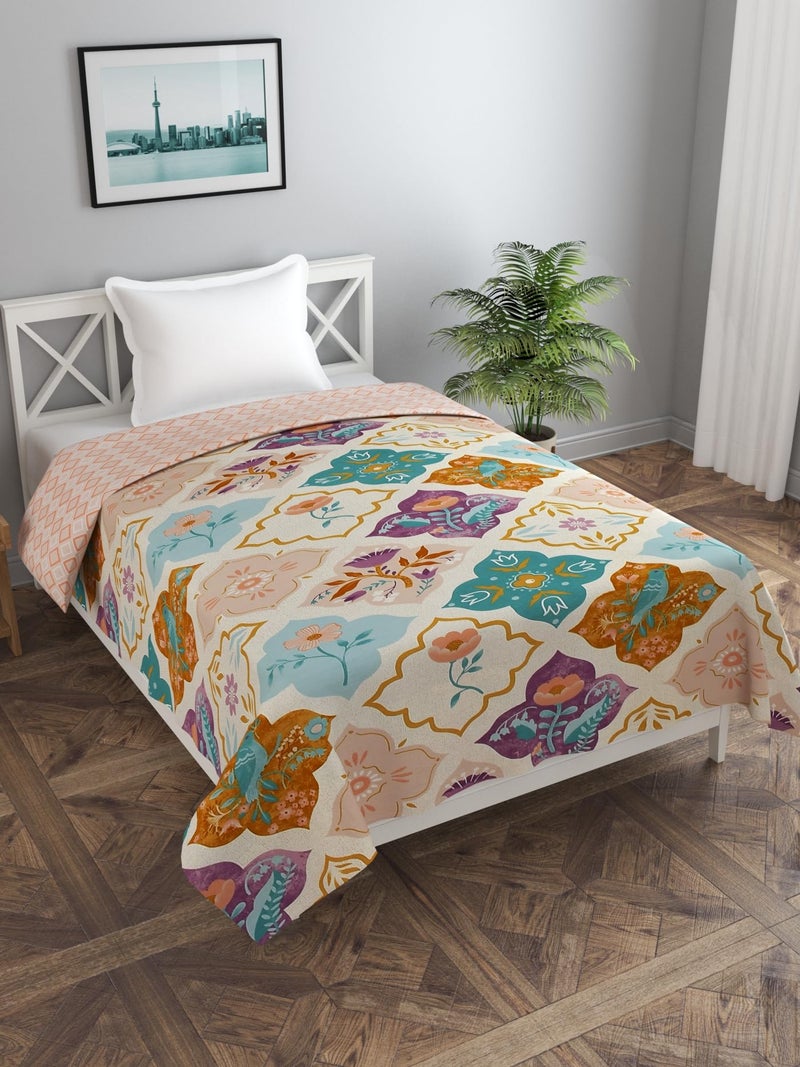 MORADO Glace Cotton 210 TC Single Bed Size Reversible Duvet Cover/Quilt Cover/Rajai Cover/Blanket Cover with Zipper (Purple, 60x90 Inches) - Image 2