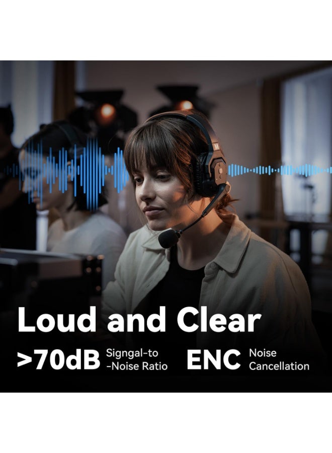 Hollyland Solidcom SE-3S Wireless Intercom System – 3-Person Full-Duplex Headset Kit, Dual-Mic ENC, 350m Range, Water & Wind Resistant, Professional Communication for Live Production - Image 3