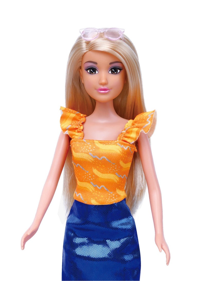 ميرا دمية ميرا فاشن مع سيارة رياضية – دمية متحركة 11.5 إنش مع سيارة مكشوفة وردية، طقم سيلفي وإكسسوارات أنيقة – طقم لعب فاخر للبنات اللعاب بنات - Image 2