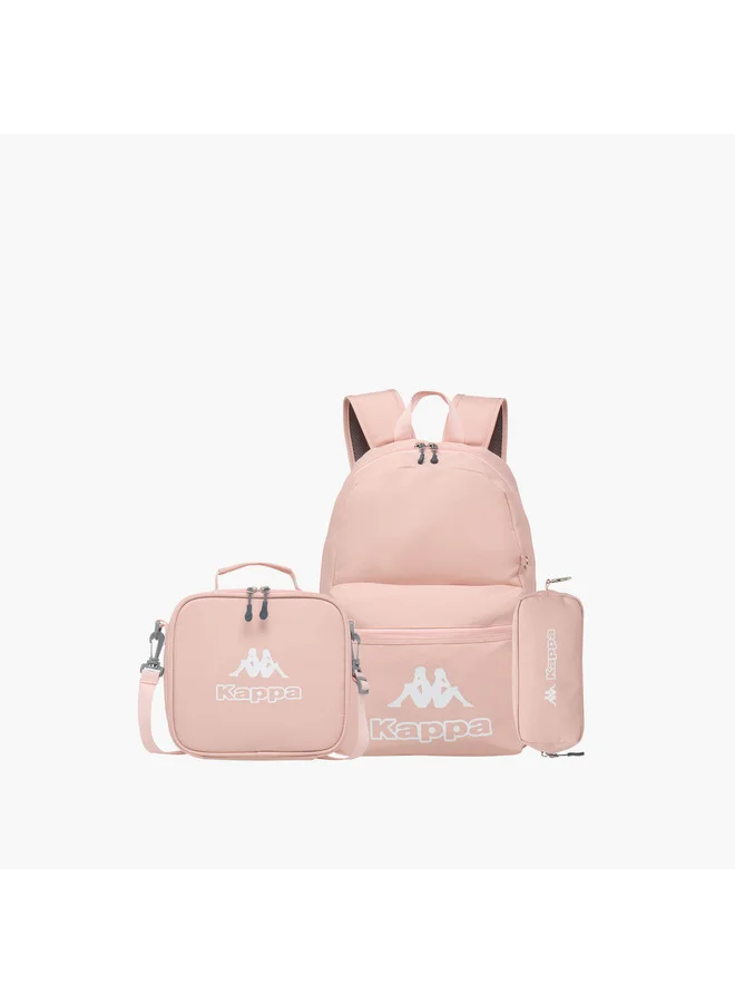 Kappa Boys Logo Print 3-Piece School Backpack Set - 44x13x30 cm