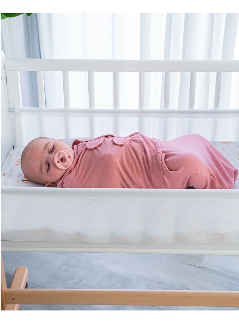 Comfy Cubs Muslin Swaddle Blankets and Easy Adjustable 3 Pack Infant Sleep Sack Wrap Newborn Babies Large Bundled ( Blush/Mauve/Mulberry) - Image 2