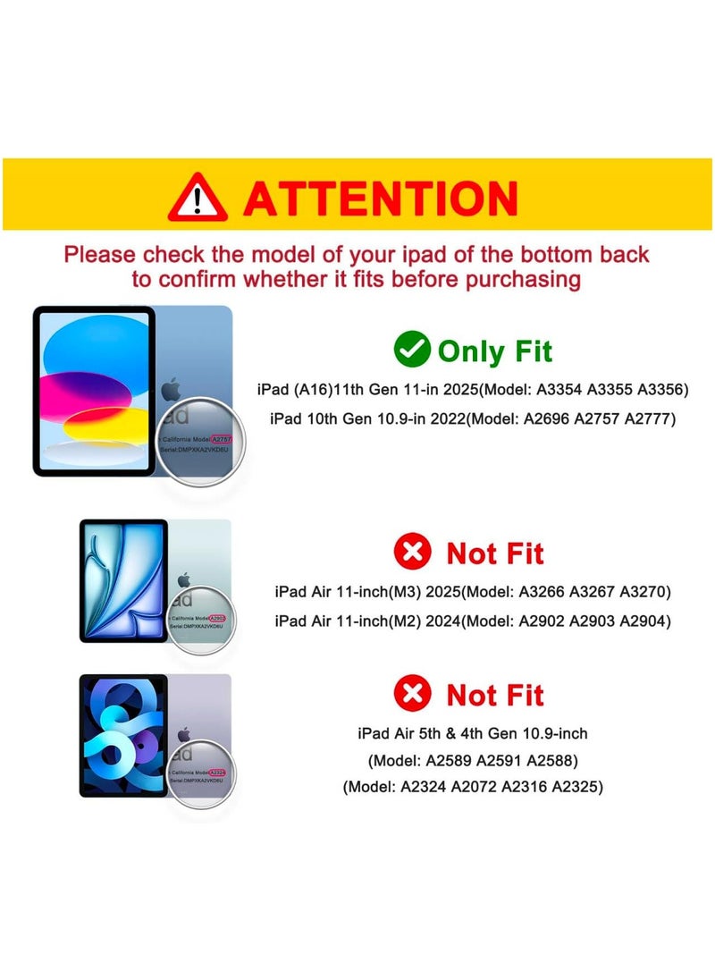 Case for iPad (A16) 11th Generation 2025, Protective Flip Folio Smart Case Cover for Apple iPad (A16) 11th Generation Black