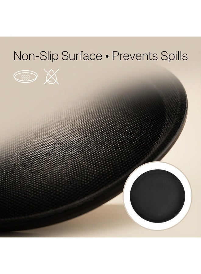 دائرة خضراء عبوتان من صواني تقديم دائرية مانعة للانزلاق، مقاس 28 سم / 11 بوصة، للاستخدام التجاري | صواني تقديم طعام متينة من الألياف الزجاجية للمطاعم والمقاهي والحانات والفنادق | صواني نادل متينة مانعة للانزلاق - Image 2