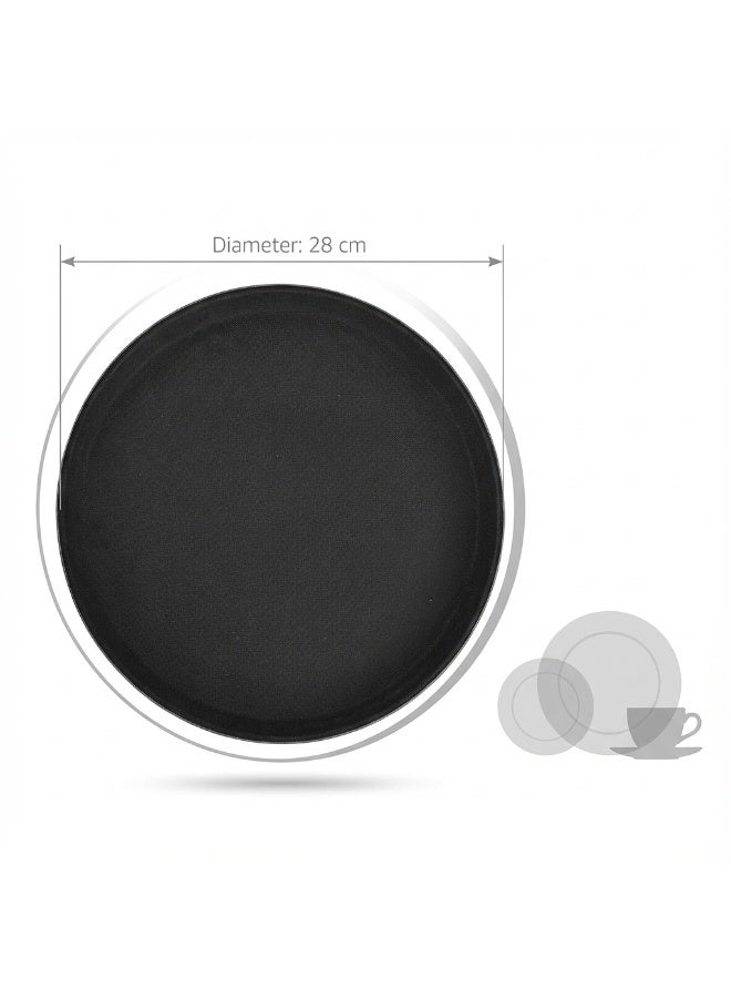 دائرة خضراء عبوتان من صواني تقديم دائرية مانعة للانزلاق، مقاس 28 سم / 11 بوصة، للاستخدام التجاري | صواني تقديم طعام متينة من الألياف الزجاجية للمطاعم والمقاهي والحانات والفنادق | صواني نادل متينة مانعة للانزلاق - Image 4