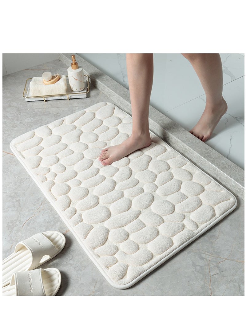 1-Piece Size Is 50x80 Cm Household Cobblestone Embossed Doorstep Carpet Doormat Bathroom Minimalist Wind Absorbent Foot Mat Bathroom Anti-Skid Mat Floor Mat