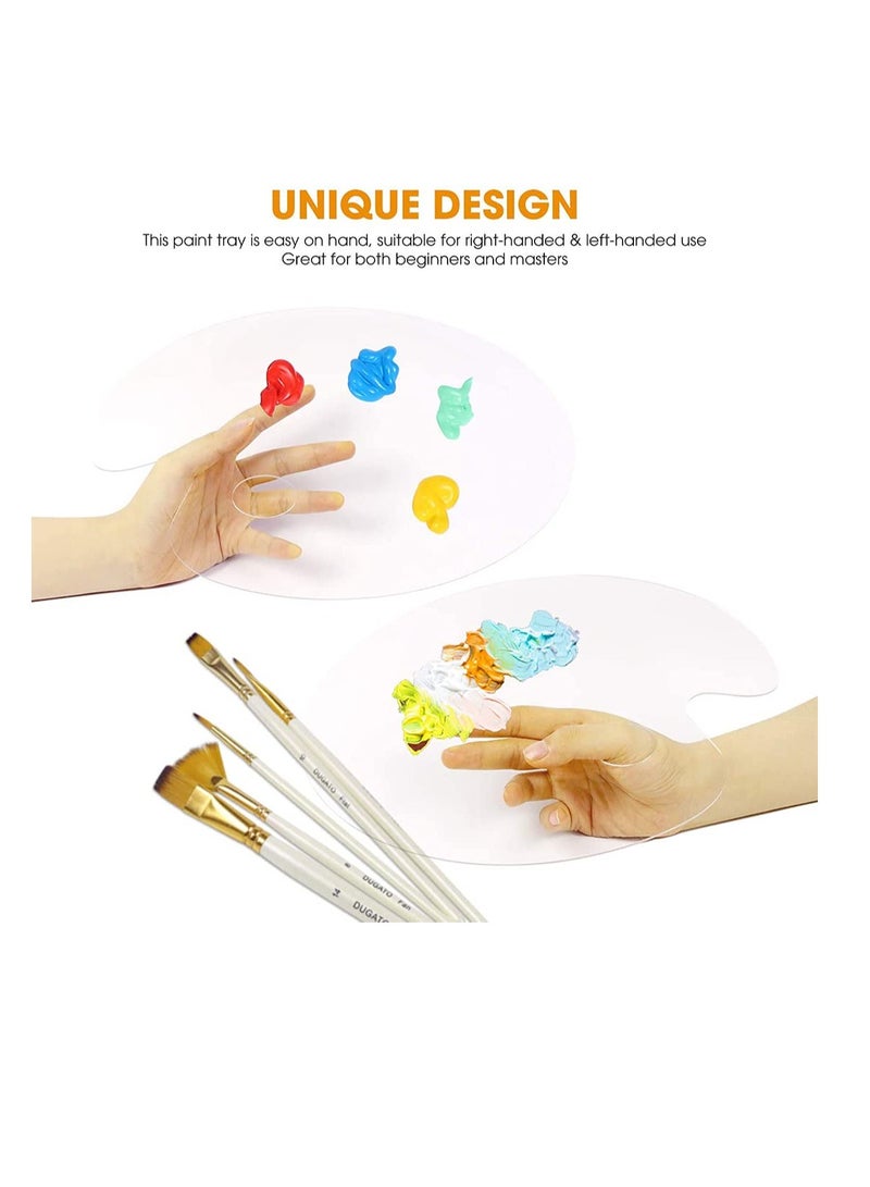 SYOSI Paint Palette Mold 2 Pcs Paint Palette Clear Oval Shaped Non Stick Acrylic Paint Mixing Tray Comfortable Hold Easy Clean for DIY Art Face Painting Plate Epoxy Resin Casting Mold - Image 5
