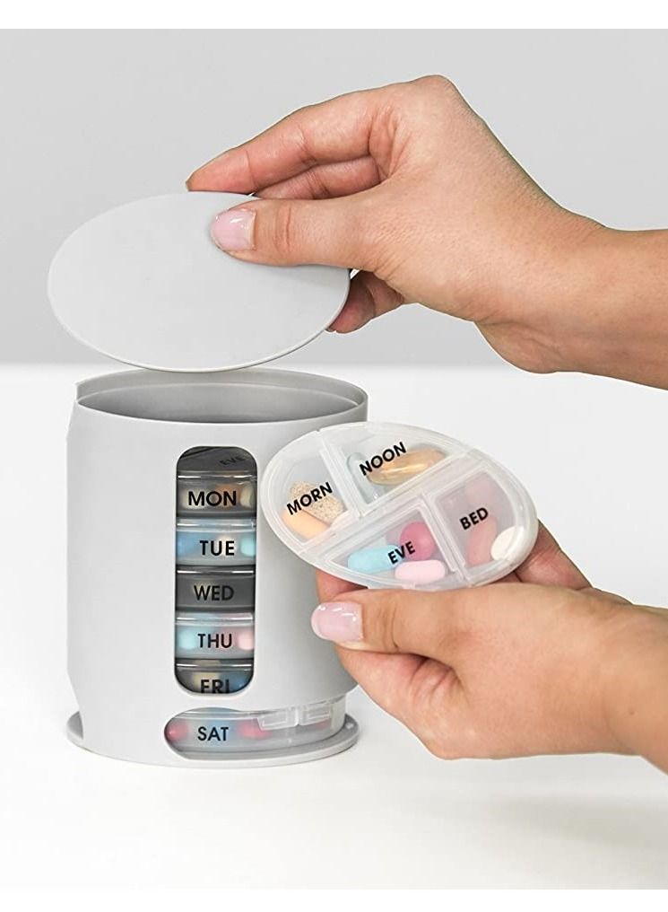 PILL PRO منظم حبوب أسبوعي Pill Pro مع 7 صواني و 4 حصص - Image 2