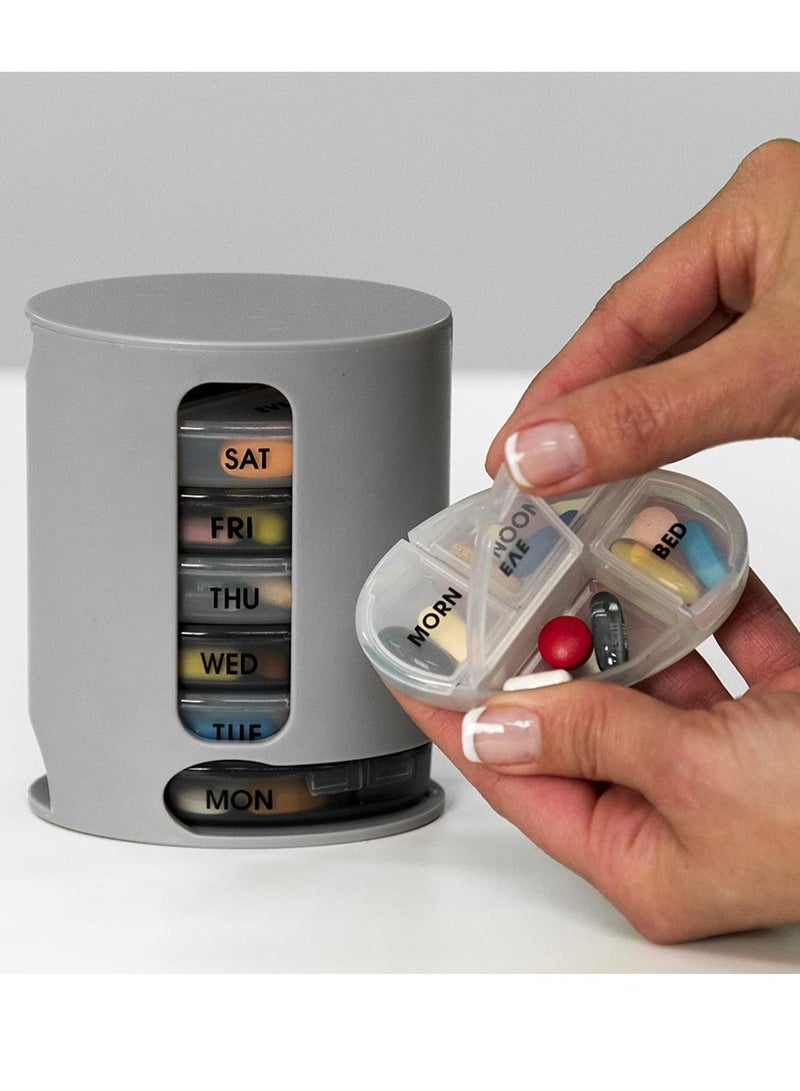 PILL PRO منظم حبوب أسبوعي Pill Pro مع 7 صواني و 4 حصص - Image 5