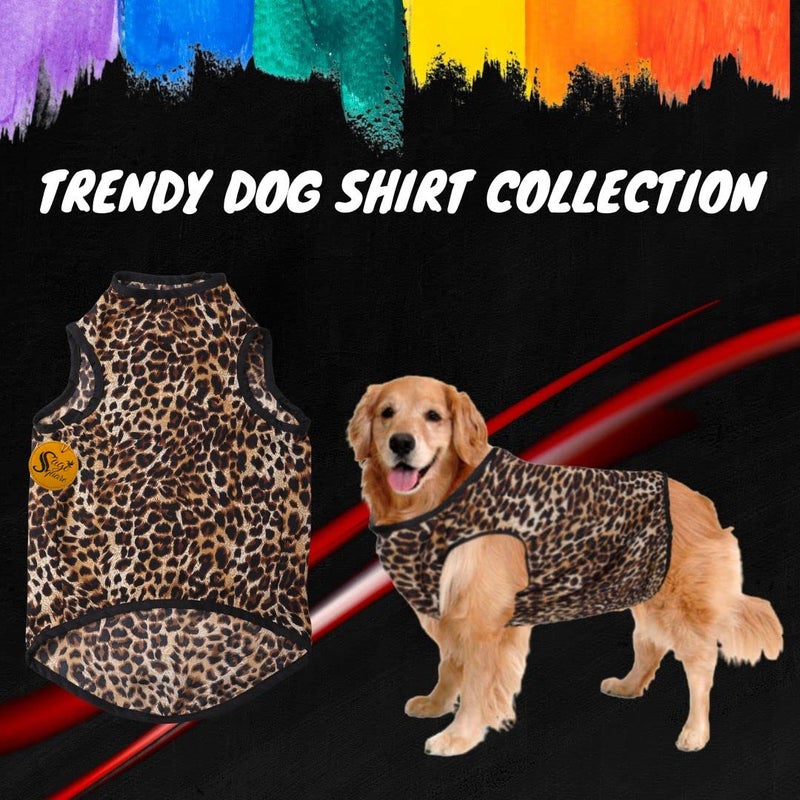 Sage Square Funky Soft Material Dog T-Shirt | Cool/Funky Print Pet | Soft Light Weight | Comfortable & Breathable Dog Clothing | Trendy Vest Outfit (XLarge - 26inches, Cheetah Print) - Image 2