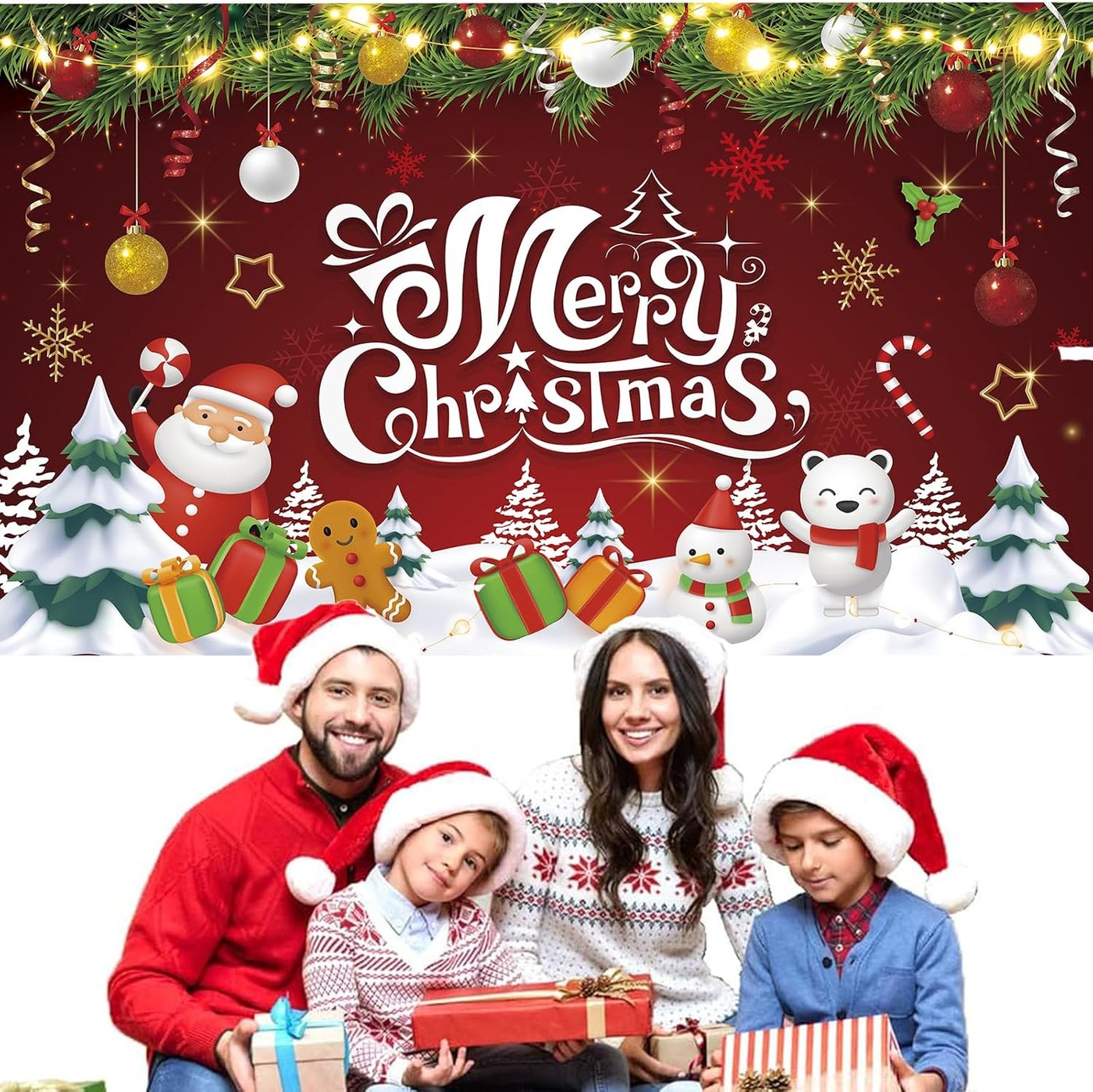 Al Raied Al Raied Merry Christmas Backdrop Banner