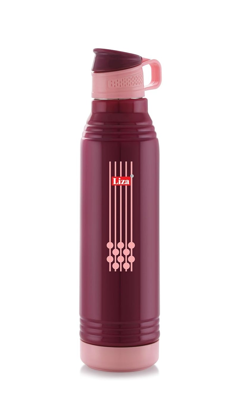 Liza Liza Steel Smart vaccum Inner Steel Insulated Water Bottle Leak Proof Stainless Steel Water Bottle for Hot Cold Water Bottle 660 ML Purple - Image 1