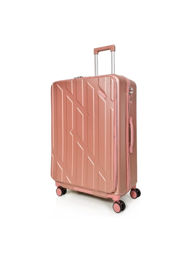 مورانو شنط سفر من مورانو للجنسين بجيب أمامي مجموعة من 3 قطع طقم حقائب سفر روز قولد مقاسات 28''-24''-20'' إنش - Image 3