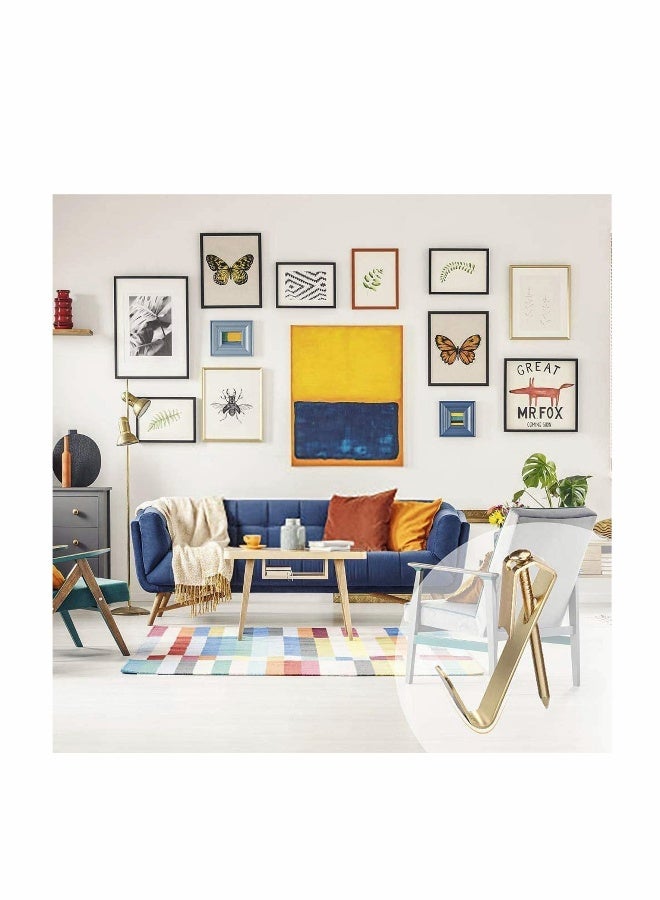 Wall Hook, 30lbs Picture Hangers, Professional Photo Frame Hooks, Heavy Duty Picture Hanging Kit on Wooden Drywall Hanging Solution Hardware - Image 5