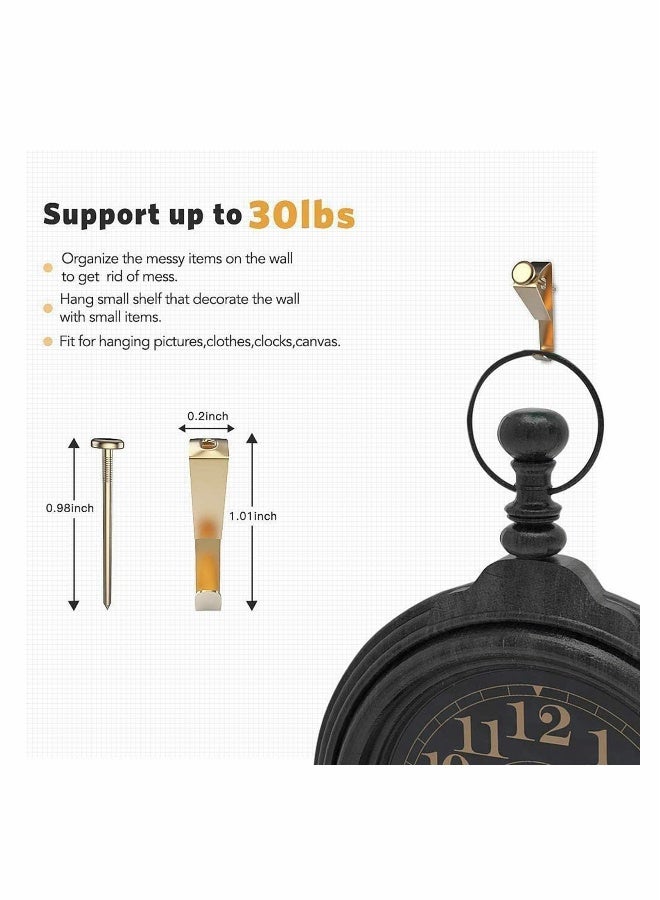 Wall Hook, 30lbs Picture Hangers, Professional Photo Frame Hooks, Heavy Duty Picture Hanging Kit on Wooden Drywall Hanging Solution Hardware - Image 2