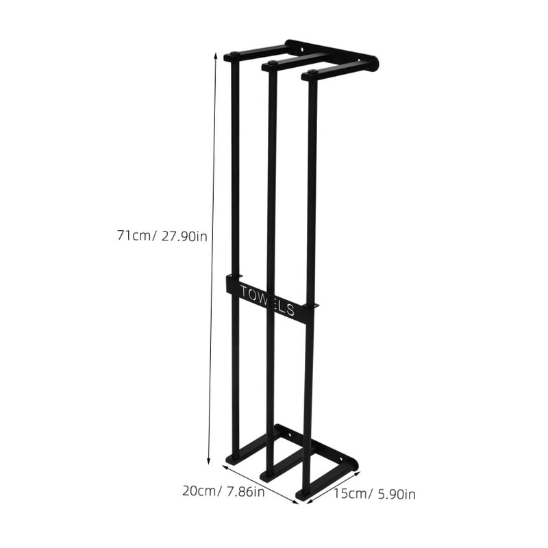 Stainless Steel Towel Rack Wall Mounted Vertical Organizer Holds Large Towels Space Saving Modern Design - Image 3