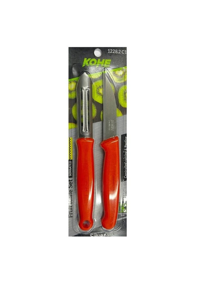 2 قطعة كومبو من سكين ومقشرة للشيف/المطبخ متعددة الأغراض متنوعة من الفولاذ امقاوم للصدأ