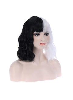 Half Black White Wig With Bangs Women Girls Short Curly Wavy Bob Wig Black And White Hair Wigs Halloween Cosplay Costume Party Wig - pzsku/ZFB0CBE7BCB1C1271F51DZ/45/_/1720086366/5e9d1502-8512-4778-a063-bf7a26188d22