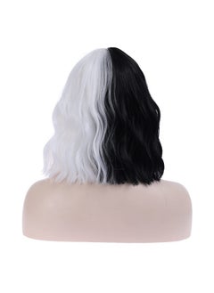 Half Black White Wig With Bangs Women Girls Short Curly Wavy Bob Wig Black And White Hair Wigs Halloween Cosplay Costume Party Wig - pzsku/ZFB0CBE7BCB1C1271F51DZ/45/_/1720086368/96edc80f-d625-4dce-ad74-025a0a38aa10