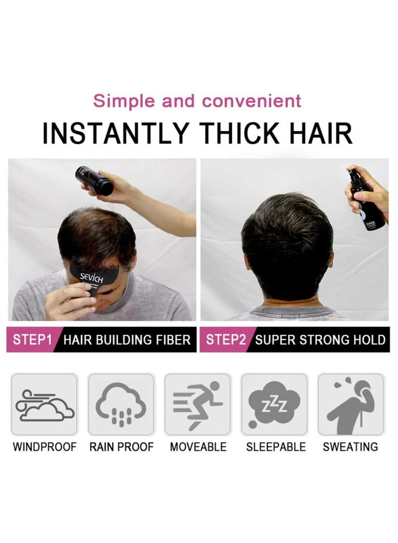 Sevich Unisex Instant Hair Fibers 5 Seconds Conceals Loss Hair Rebuilding Nature Keratin Fibers for Thinning Hair 25g - Dark Brown Colour - Image 4