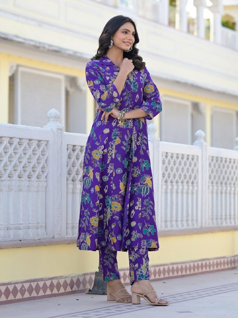 Stylum Women's Floral Printed Rayon Kurti Pant Set - Image 3