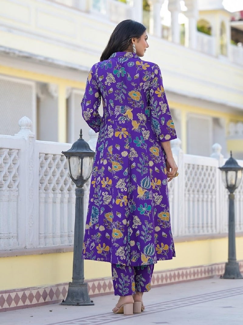 Stylum Women's Floral Printed Rayon Kurti Pant Set - Image 2