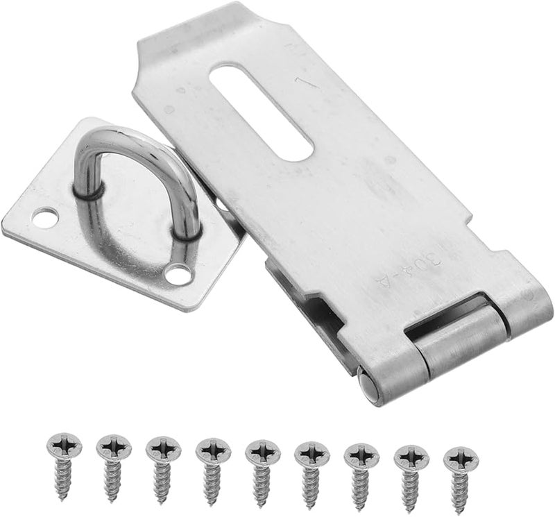 Heavy Duty Stainless Steel Door Hasp Lock for Security Barn Shed Latch - Image 2