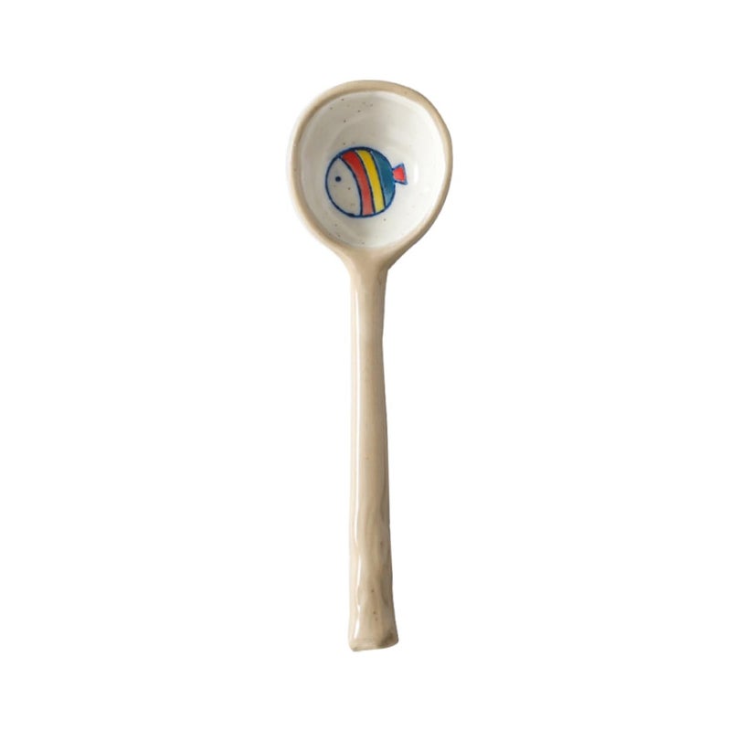 Creative Ceramic Soup Spoon Long Handle Cartoon Pattern For Kids Family Meals - Image 2