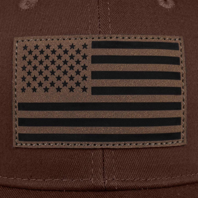 MixYoke American Flag Trucker Hat - Snapback Hats for Men Women Baseball Cap - Breathable Mesh & Adjustable Fit for Casual Wear-Coffee - Image 4