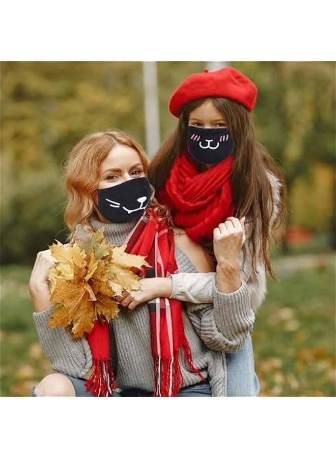 8PCS Cute Cat Face Mask, Kawaii Cotton Mouth Masks Reusable Washable Face Mask Anti-Dust Anime Masks for Women Men - Image 3