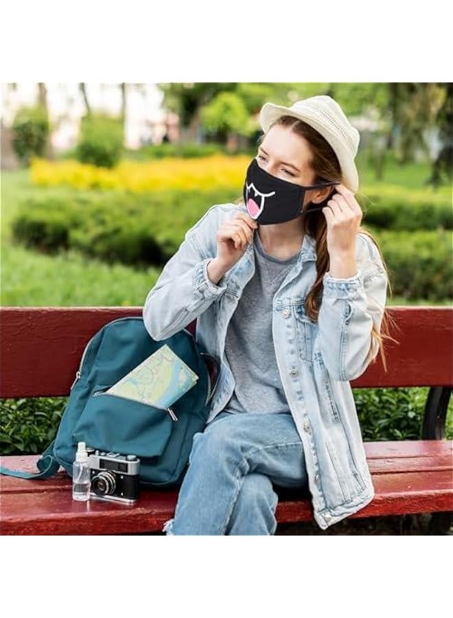 8PCS Cute Cat Face Mask, Kawaii Cotton Mouth Masks Reusable Washable Face Mask Anti-Dust Anime Masks for Women Men - Image 2
