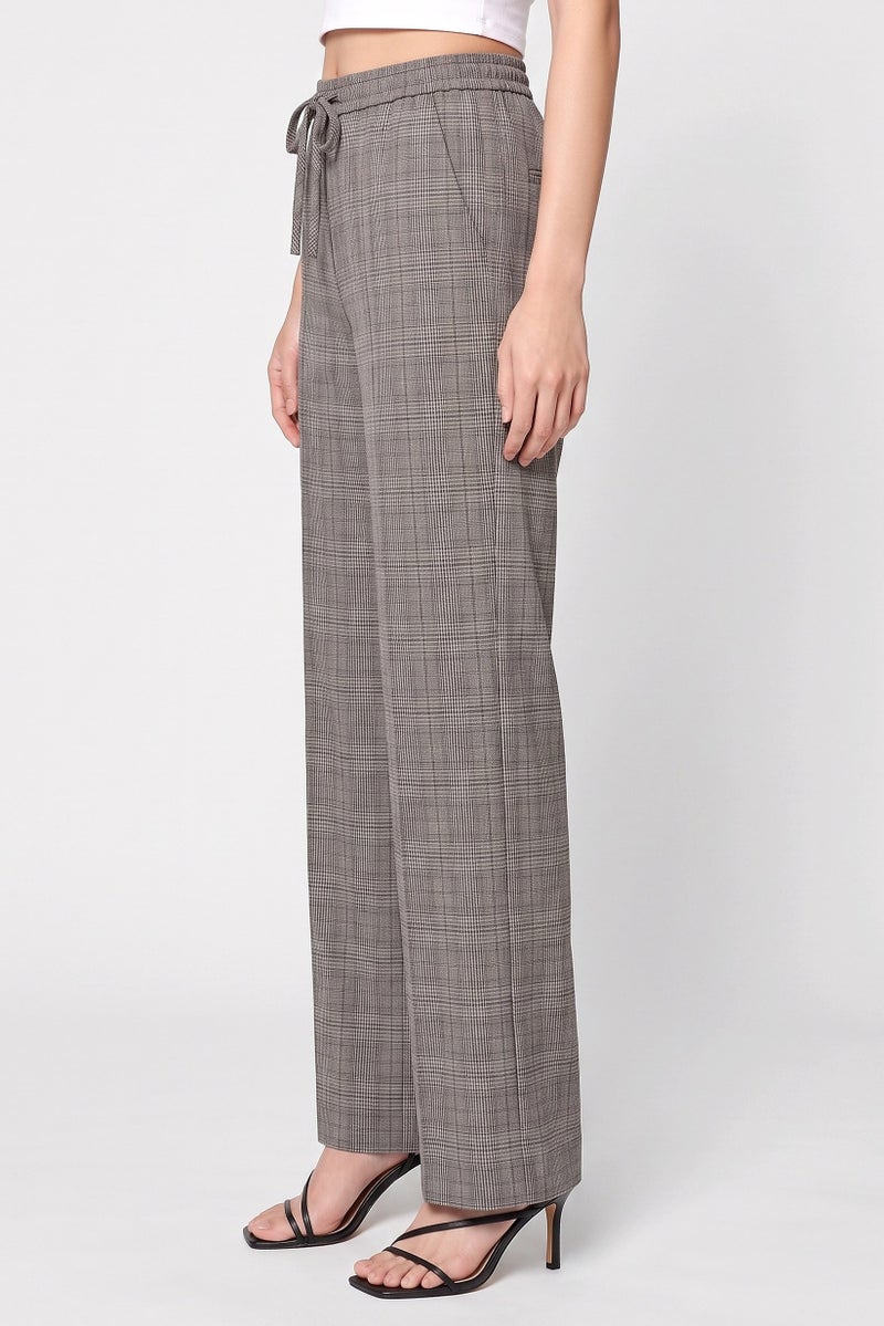 Threadbare Women Regular Fit Checkered Wide Leg Pants, Multicolor - Image 3