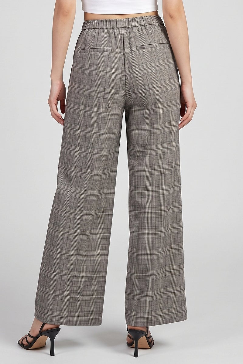 Threadbare Women Regular Fit Checkered Wide Leg Pants, Multicolor - Image 4