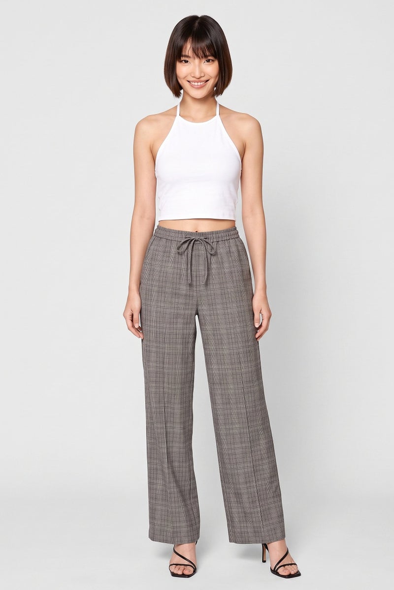 Threadbare Women Regular Fit Checkered Wide Leg Pants, Multicolor - Image 2