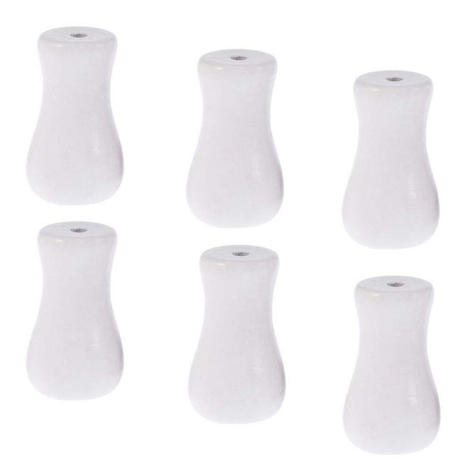 WOOD CORD TASSELS 6PACK FOR WINDOW BLINDS WHITE CORD KNOBS WOODEN HANGING BALL PULLS FOR CURTAIN CRAFT6 WHITE