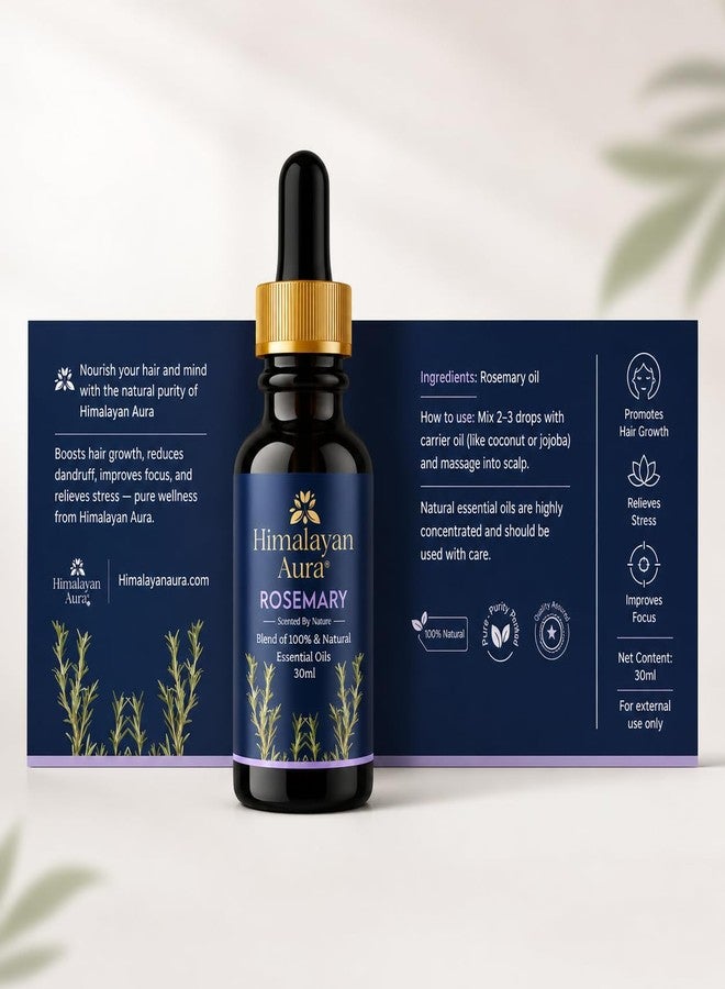 Himalayan Aura Rosemary Essential Oil for Hair Growth & Scalp Care - 30ml | Pure & Natural Therapeutic Grade Oil for Anti-Dandruff, Hair Thickening, Skin Care & Aromatherapy Diffuser - Image 3